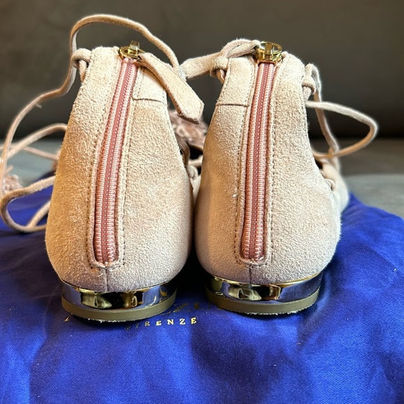 Aquazzura Suede Pom Pom Ballet Flats - Picture 3 of 5